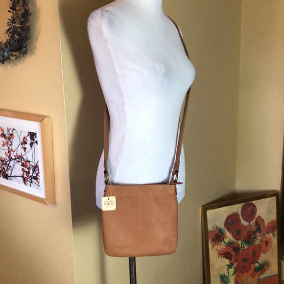 FOSSIL Journey patchwork Crossbody LEATHER Multi-Brown & Hardware Finishes NEW - Picture 4 of 16